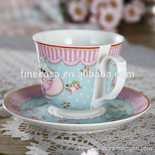 250CC Ice Cream Fine Porcelain Tea Cup and Saucer Wholesale                
                                    Quality Assured